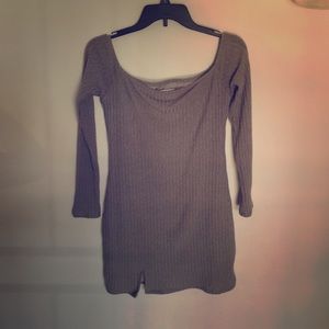 Privacy please Grey tight long sleeve dress